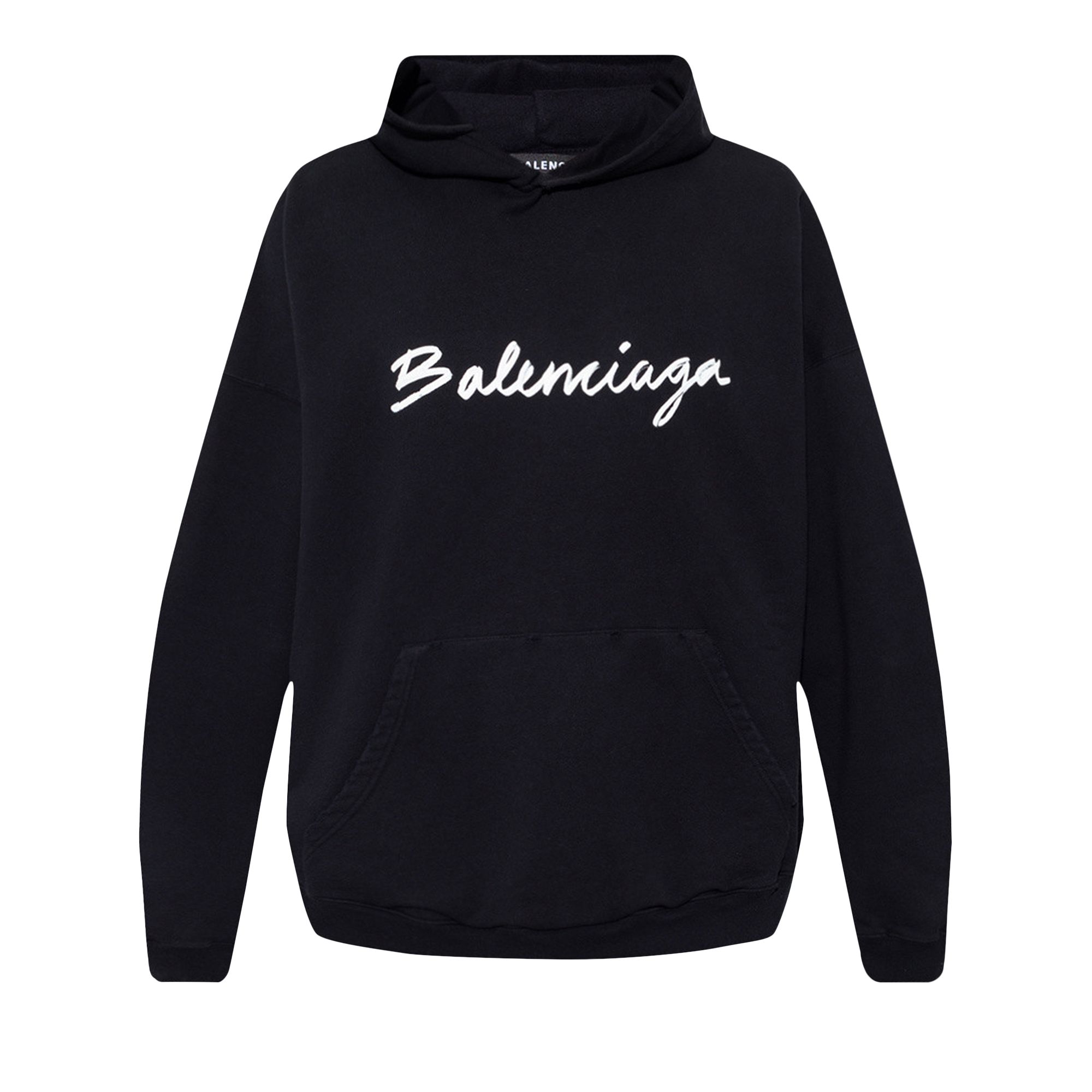 Pre-owned Balenciaga Wide Fit Hoodie 'black/white' | Men's Size 38