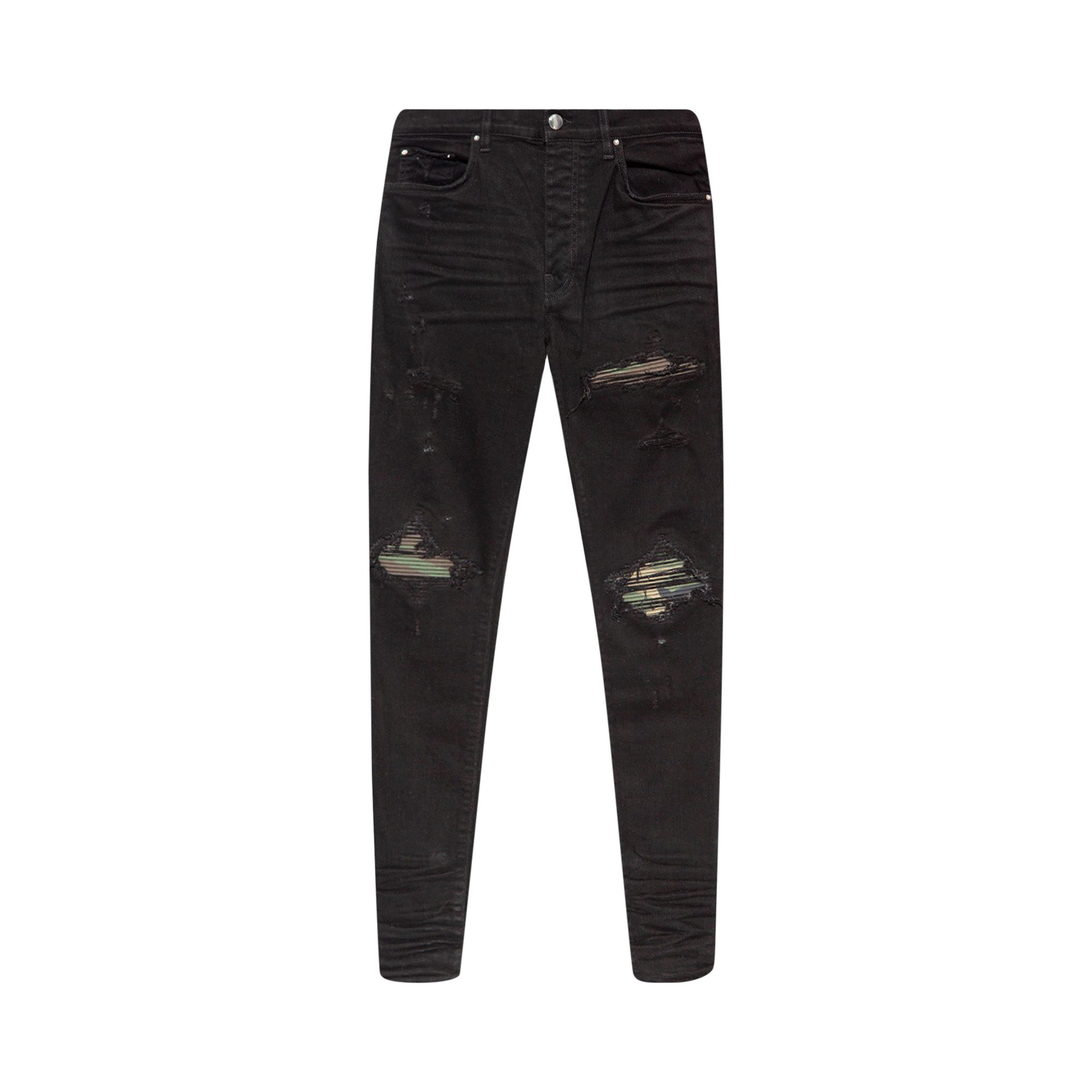 Pre-owned Amiri Mx1 Camo Jean 'black'