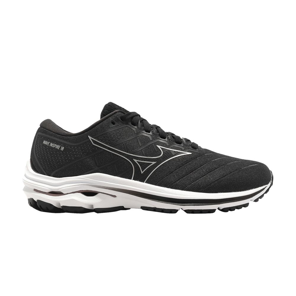 Pre-owned Mizuno Wmns Wave Inspire 18 Wide 'black White'