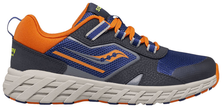 Saucony Wind Shield 20 Big Kid Navy Grey Orange