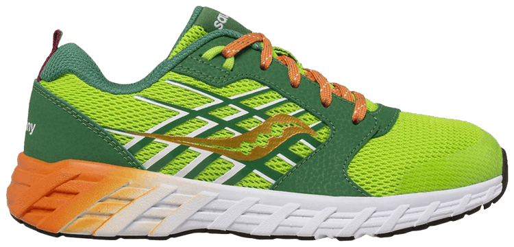 Saucony Wind 20 Lace Big Kid Green Orange