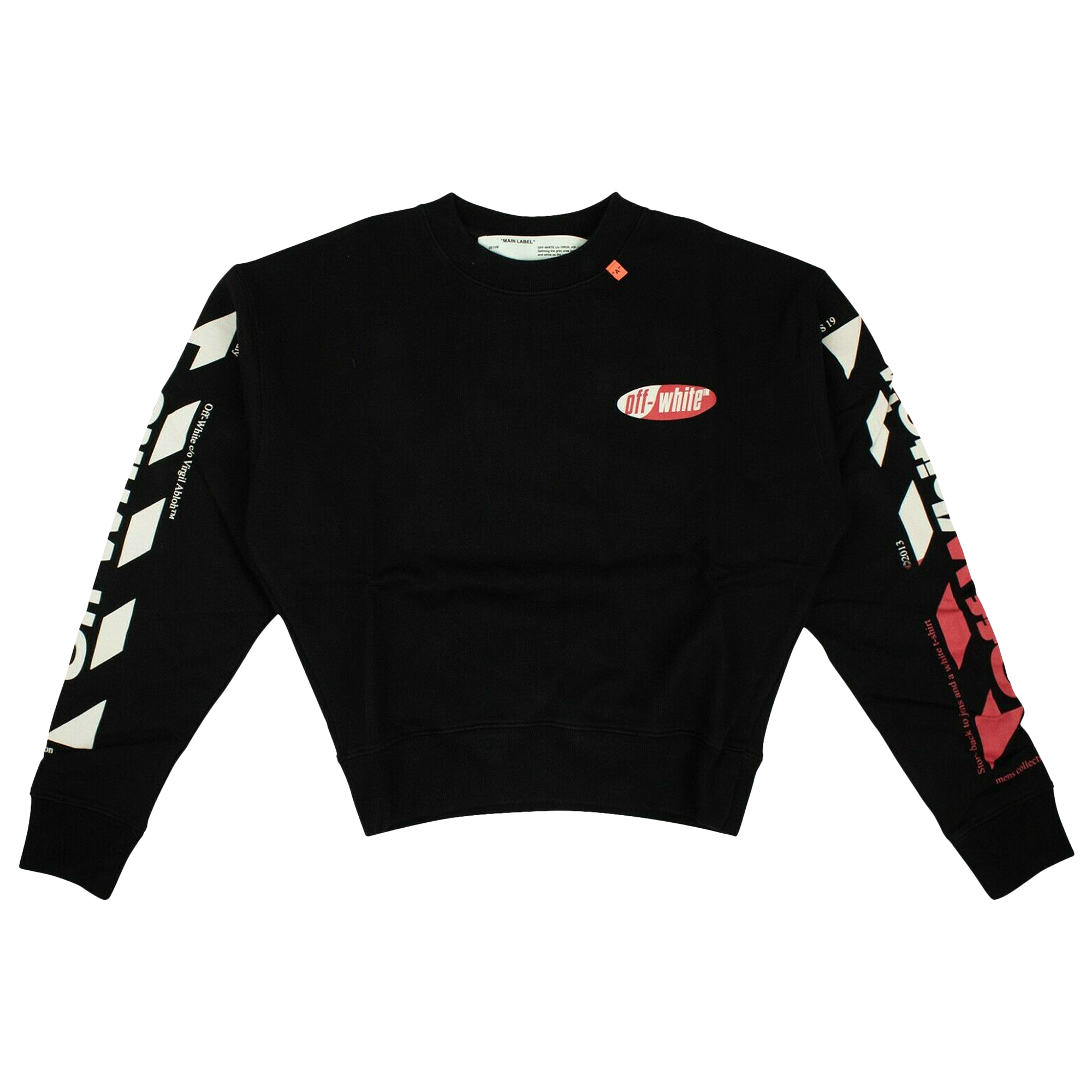 Pre-owned Off-white Split Crewneck Sweatshirt 'black'
