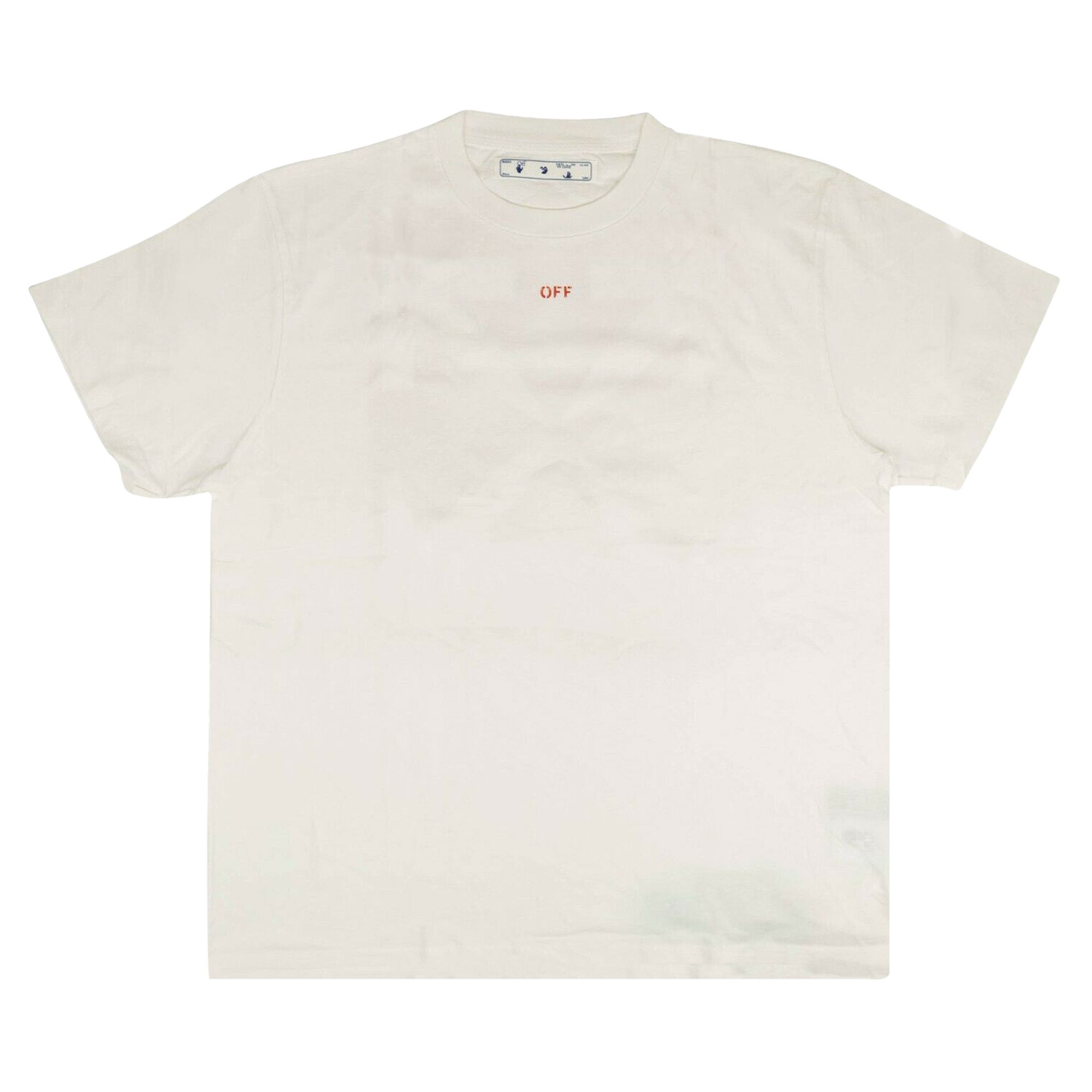 Off-White Stencil Logo T-Shirt 'White/Red' | Men's Size 2XS