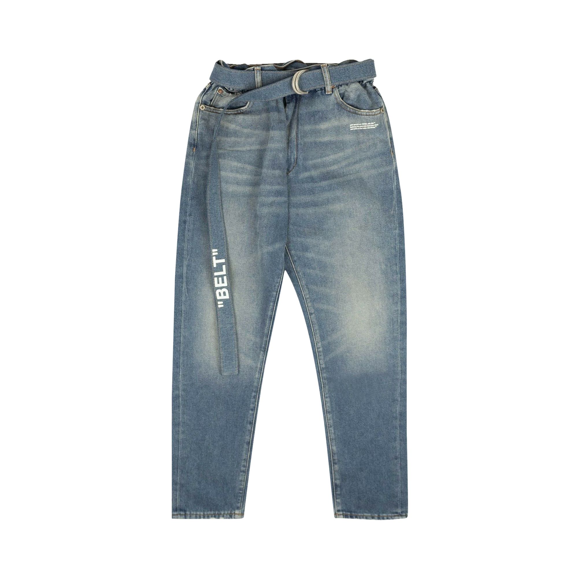 Off-White Belted Low Crotch Jeans 'Blue' | Men's Size 32