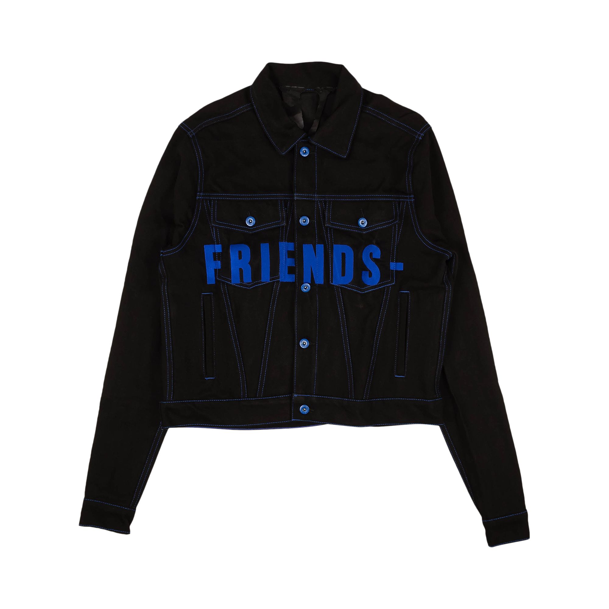 Vlone Friends Embroidered V Graphic Jacket 'Blue' | Men's Size L