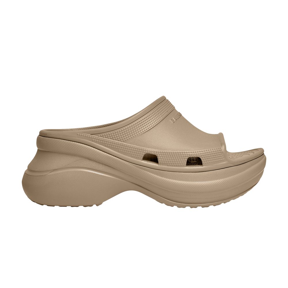 Pre-owned Balenciaga Crocs X Wmns Pool Slide Sandal 'beige' | Brown | Women's Size 42