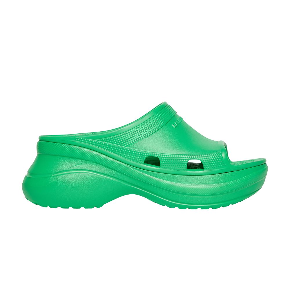 Pre-owned Balenciaga Crocs X Wmns Pool Slide Sandal 'green' | Women's Size 38