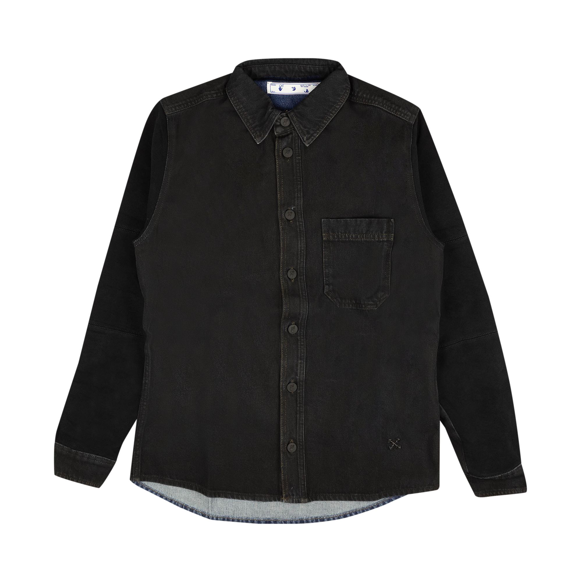 Off-White Logo Denim Jacket 'Black/Blue' | Men's Size XS