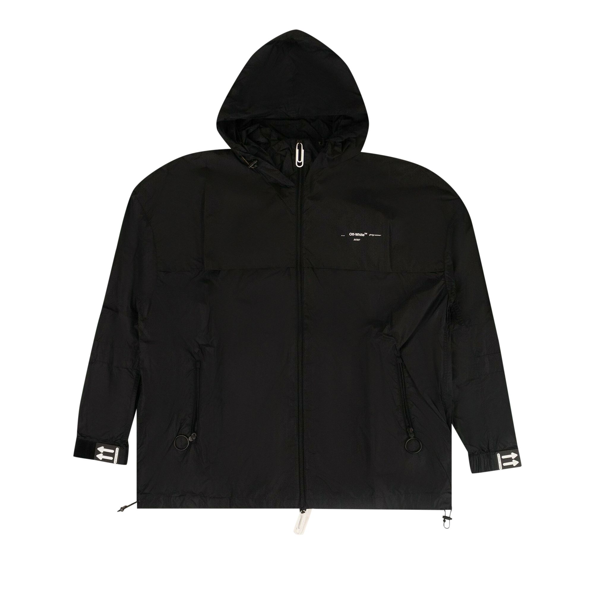 Off-White Logo Print Windbreaker Jacket 'Black' | Men's Size M