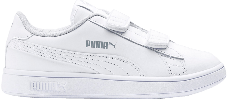 Puma Smash v2 Leather Little Kid Triple White