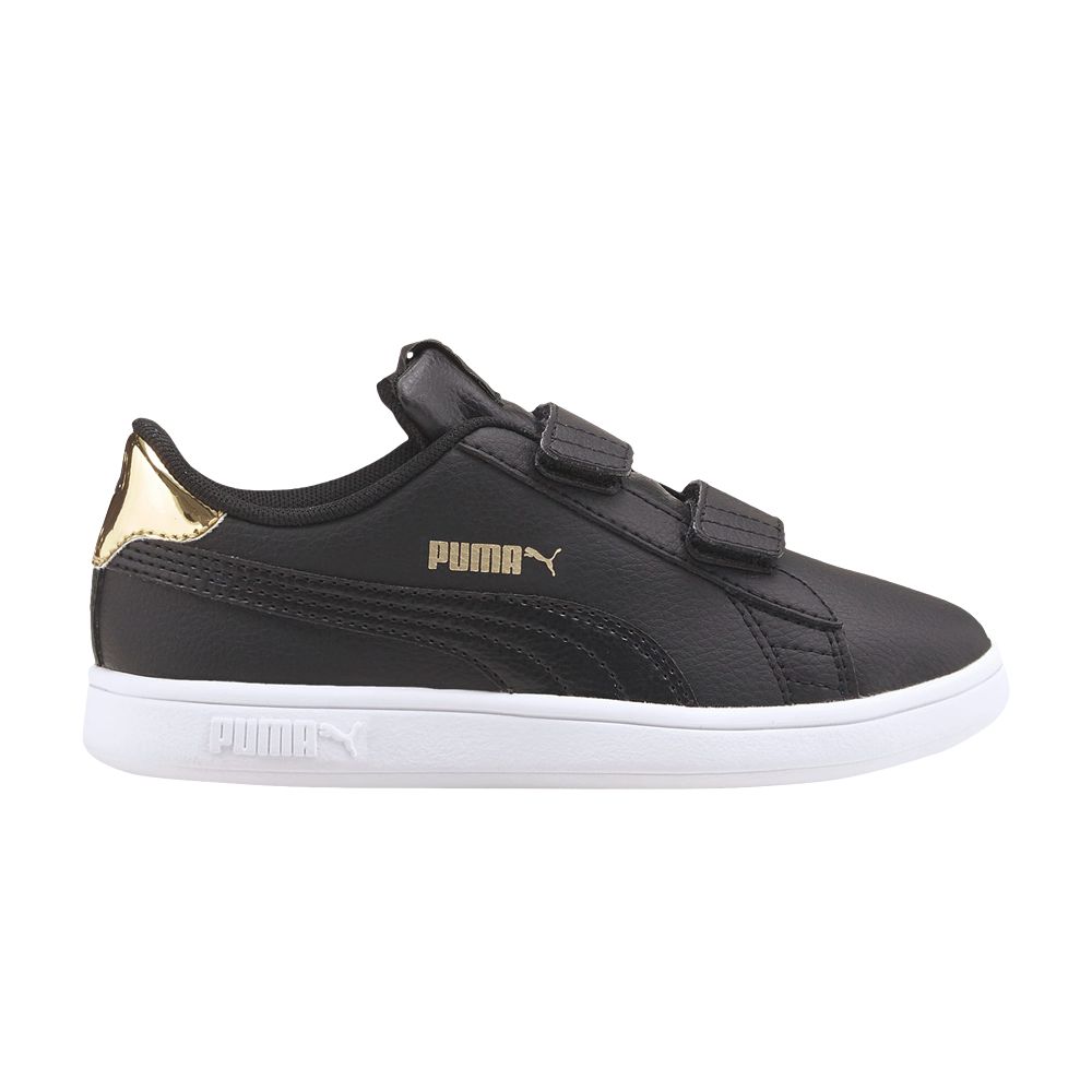 Puma Smash v2 Little Kid 'Mirror Metallic - Black Team Gold' | Kid's Size 3 - 383766-02