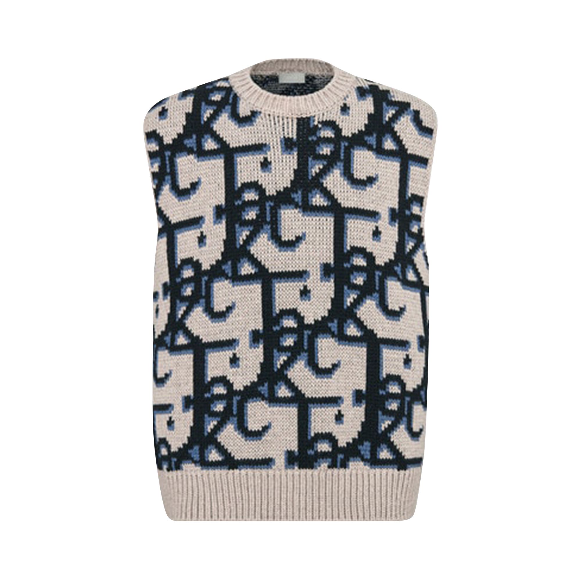 DIOR DIOR X CACTUS JACK OVERSIZED SLEEVELESS SWEATER 'BEIGE/BLACK'