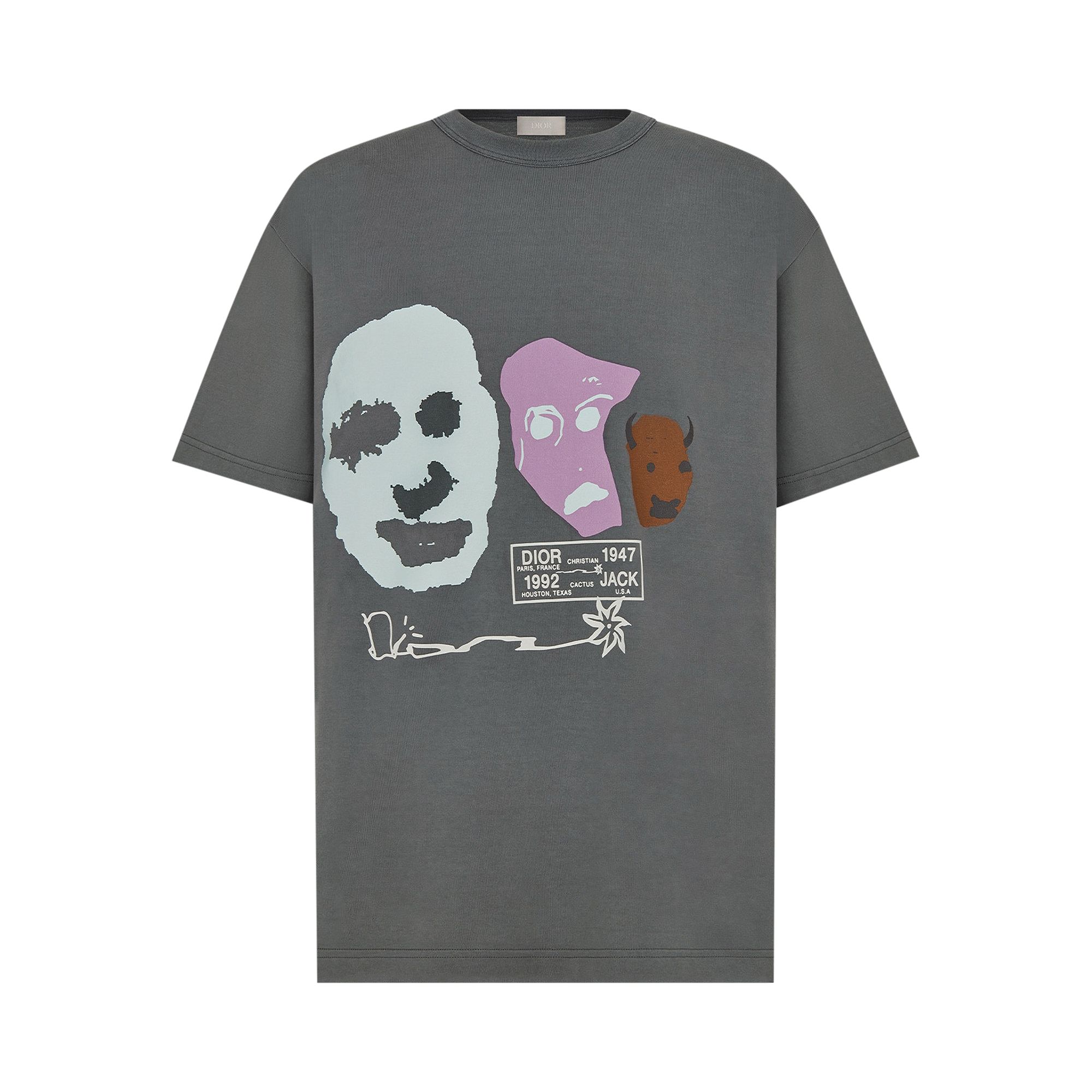 Pre-owned Dior X Cactus Jack Oversized T-shirt 'grey'