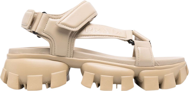 Prada Wmns Sporty Padded Sandal 'Beige'