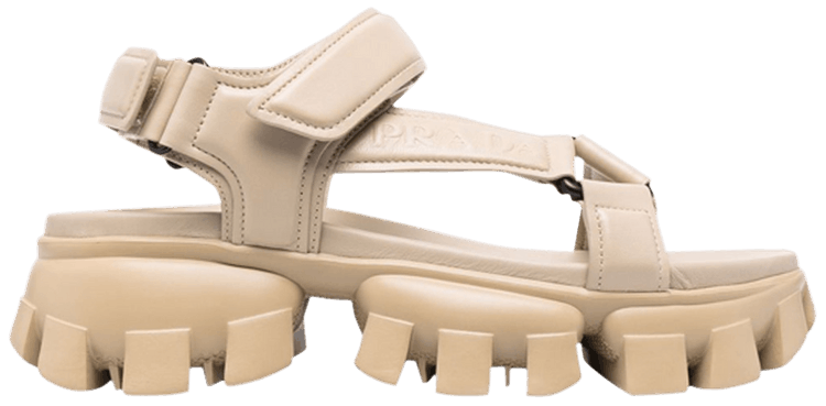 Prada Wmns Sporty Padded Sandal 'Beige'