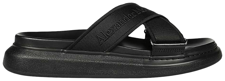 Alexander McQueen Oversized Hybrid Slide 'Black Silver'