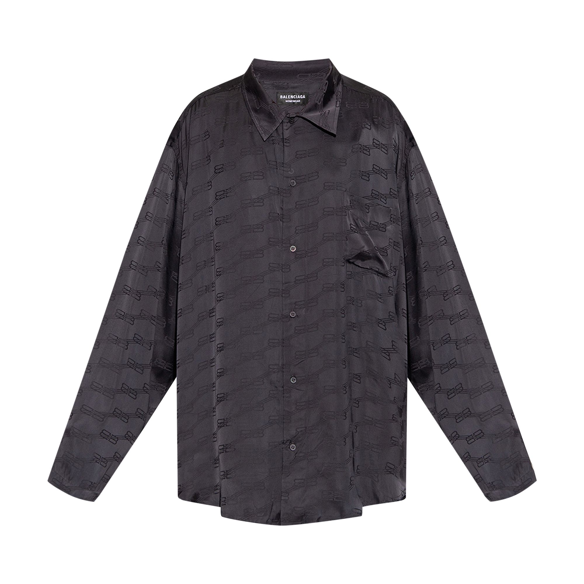 Pre-owned Balenciaga Long-sleeve Minimal Shirt 'charcoal' | Grey | Men's Size 3
