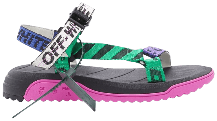 Off White Wmns Trek Sandal Green Fuchsia