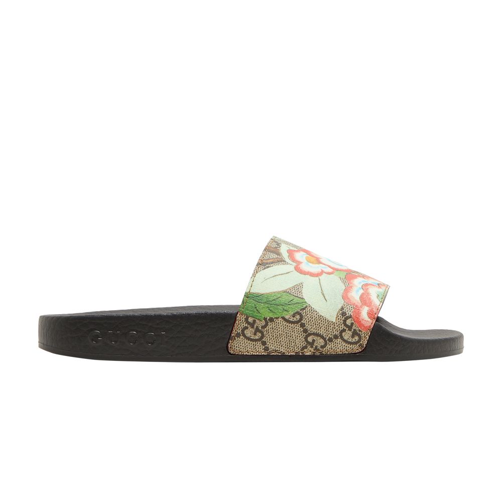 Pre-owned Gucci Wmns Pursuit Gg Supreme Slide 'flowers' | Black | Women's Size 35