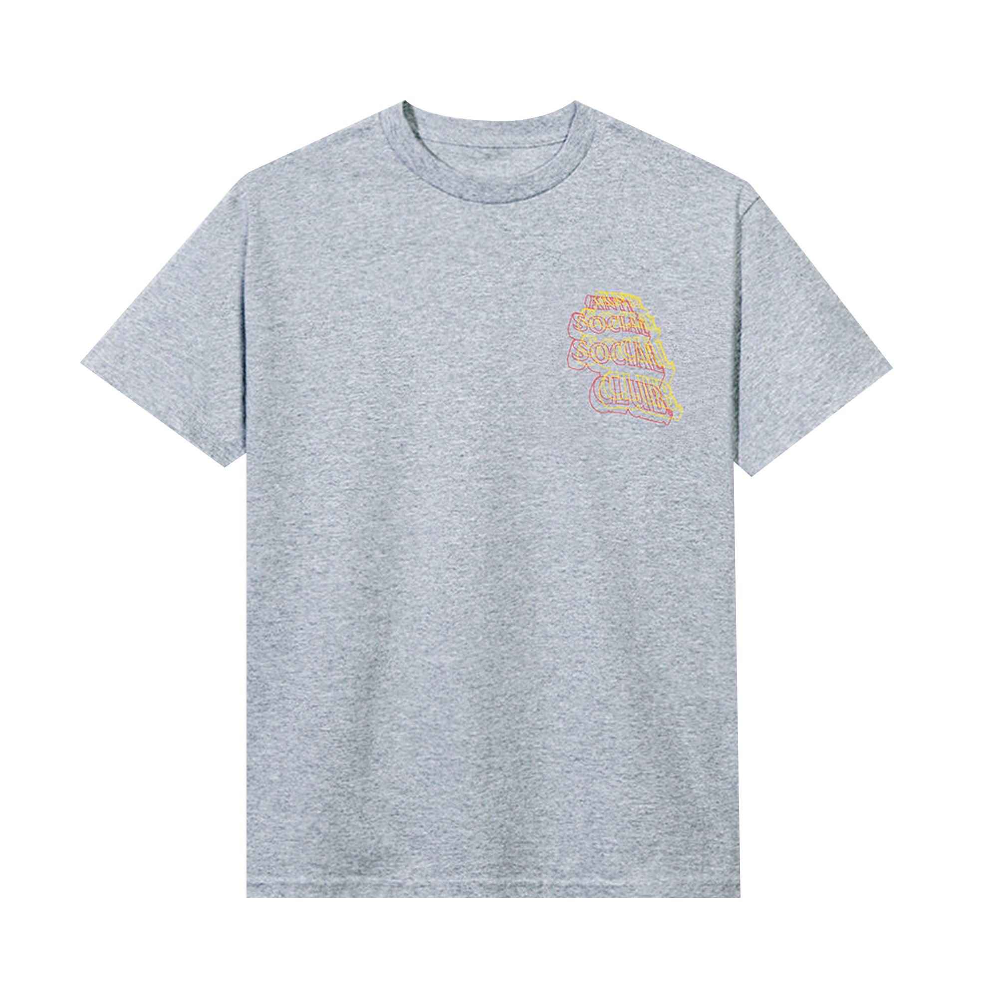 Anti Social Social Club Neon Lights And A Lot Of Rain Tee 'Heather Grey' | Men's Size S
