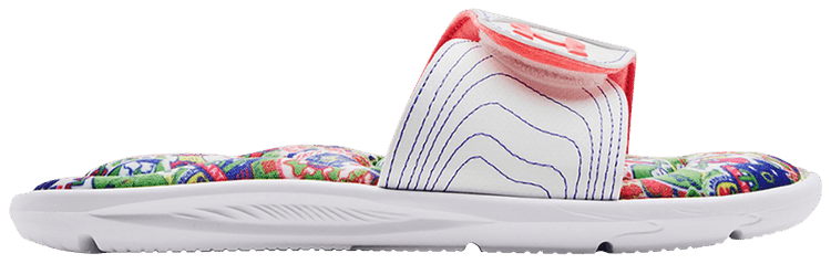 Under Armour Wmns Ignite 6 Graphic Footbed Slide White Blitz Red