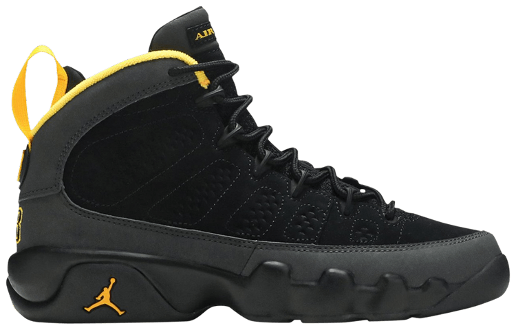 Air Jordan 9 Retro GS Dark Charcoal University Gold Sample