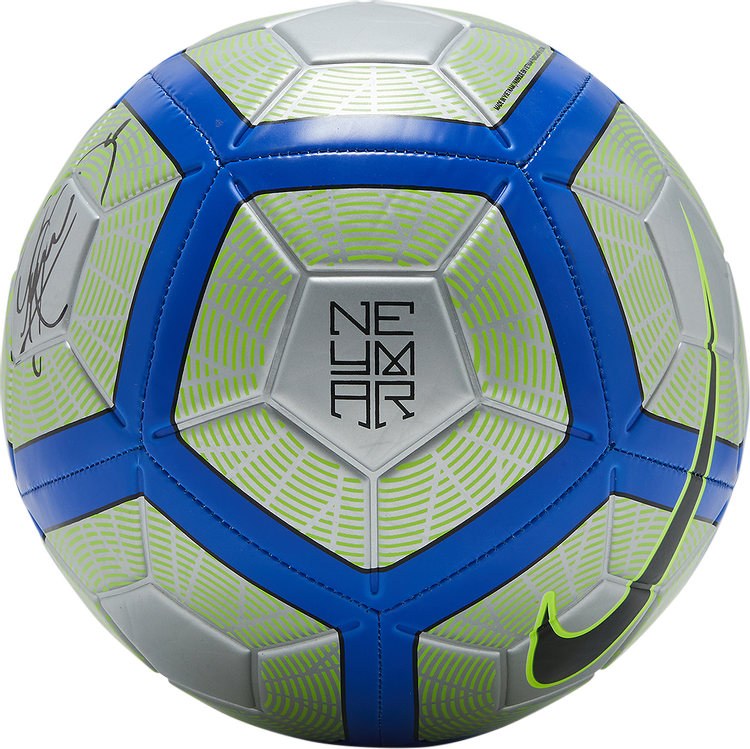 Pre-Owned Nike Aerowtrac Soccer Ball Signed by Neymar Jr. 'Green/Blue'