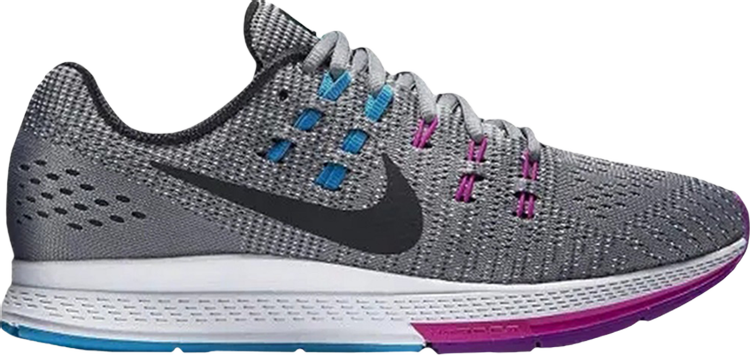Wmns Air Zoom Structure 19 Wide 'Cool Grey Fuchsia Flash'