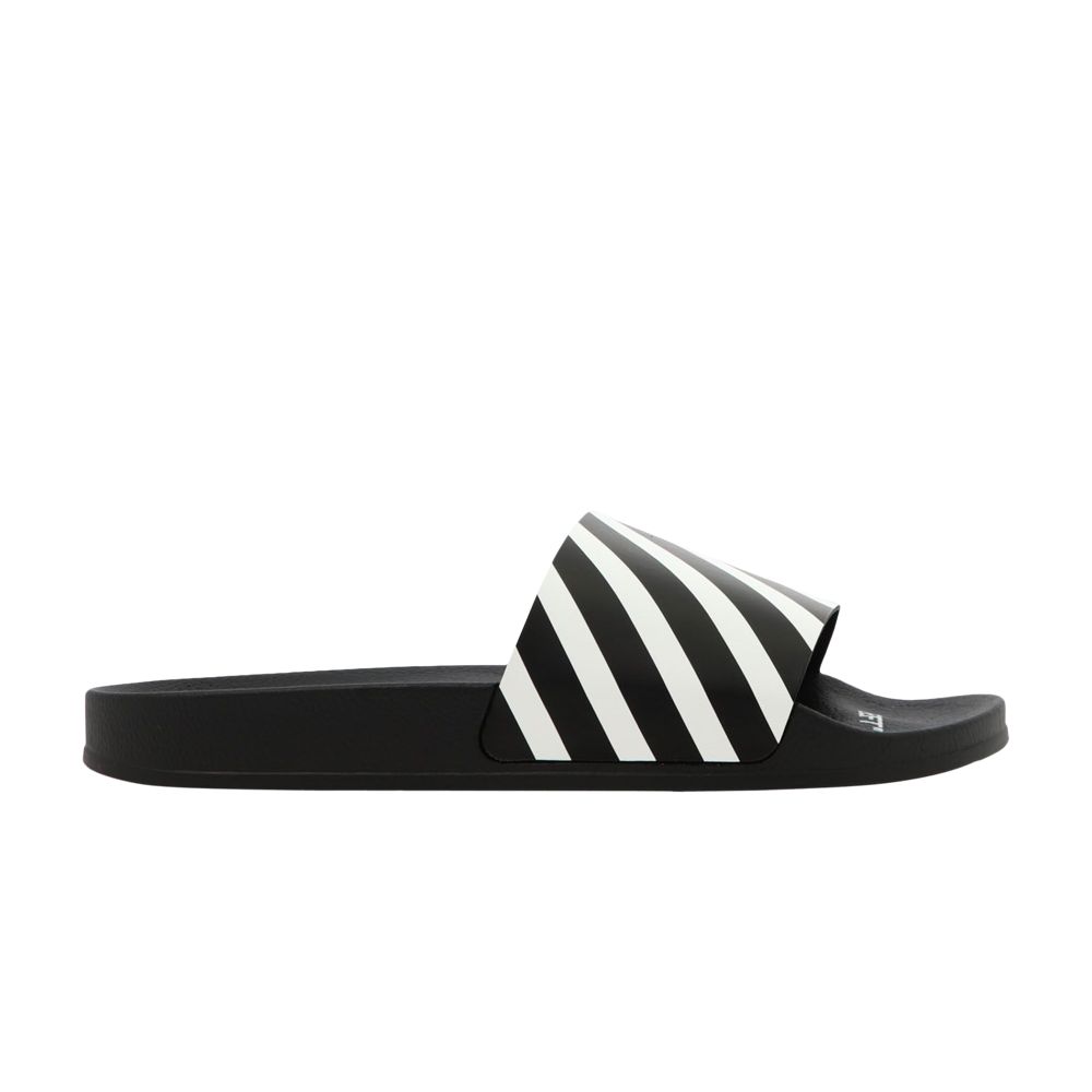 Off-White Off-White Diagonal Sliders 'Black White' | Men's Size 43
