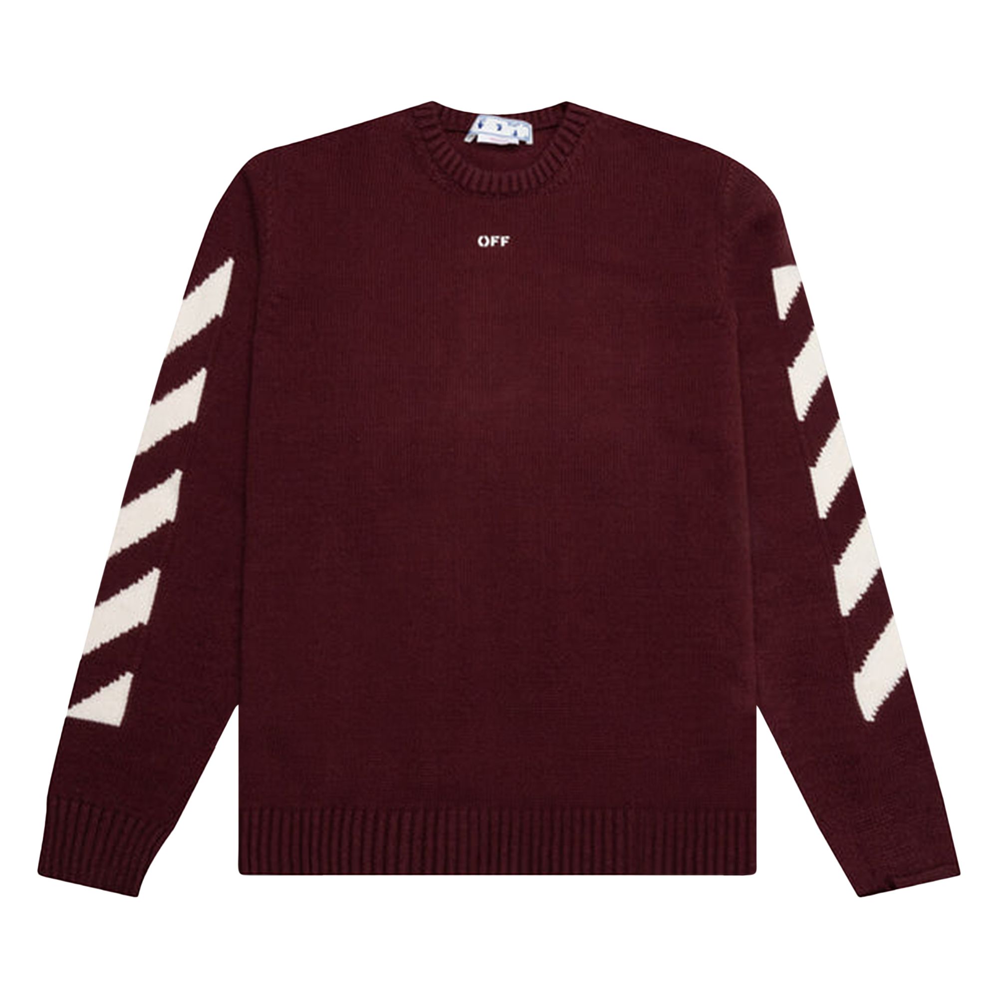 Off-White Diag Arrow Knit Crewneck 'Barolo/White' | Men's Size XL