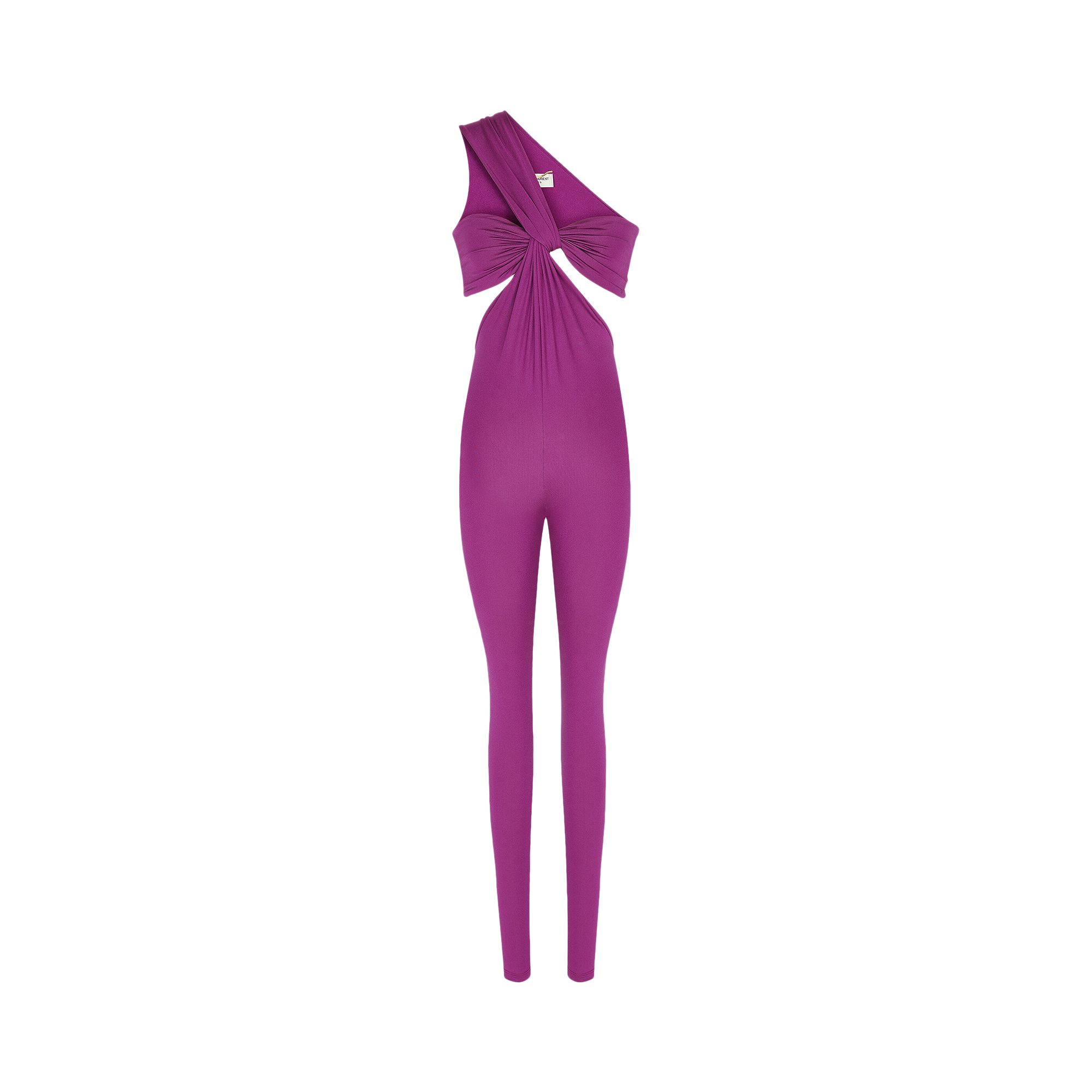 Pre-owned Saint Laurent One-shoulder Catsuit 'grapes' | Red | Women's Size 2