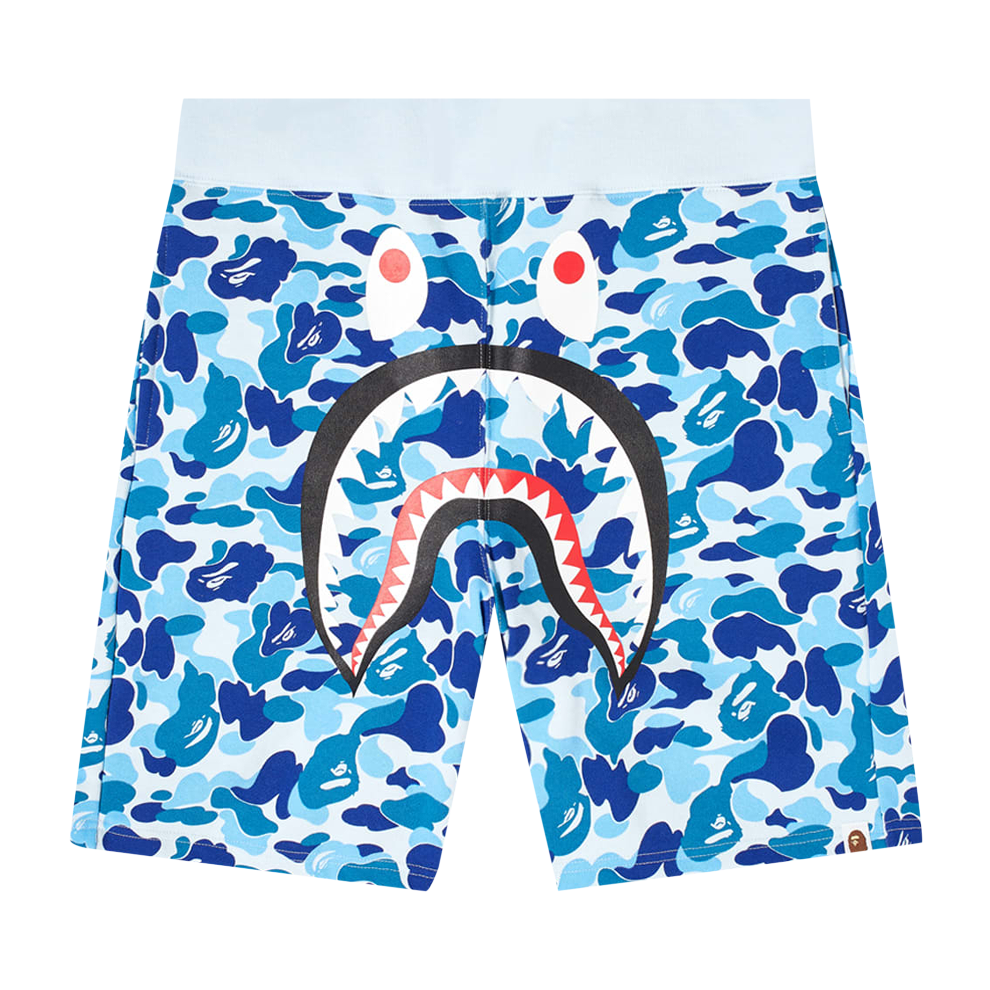 Pre-owned Bape Abc Camo Shark Sweat Shorts 'blue'