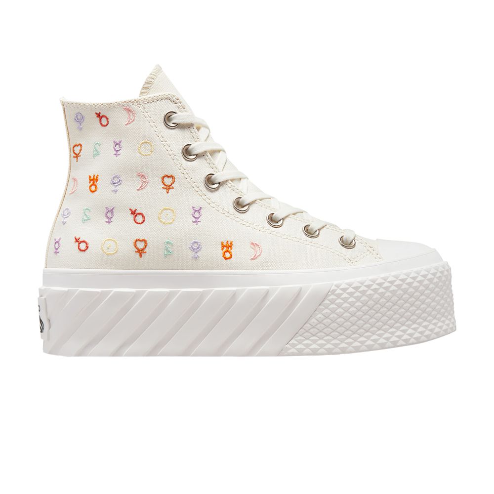 Pre-owned Converse Wmns Taylor All Star Lift 2x Platform High 'mystic Symbols' In Cream