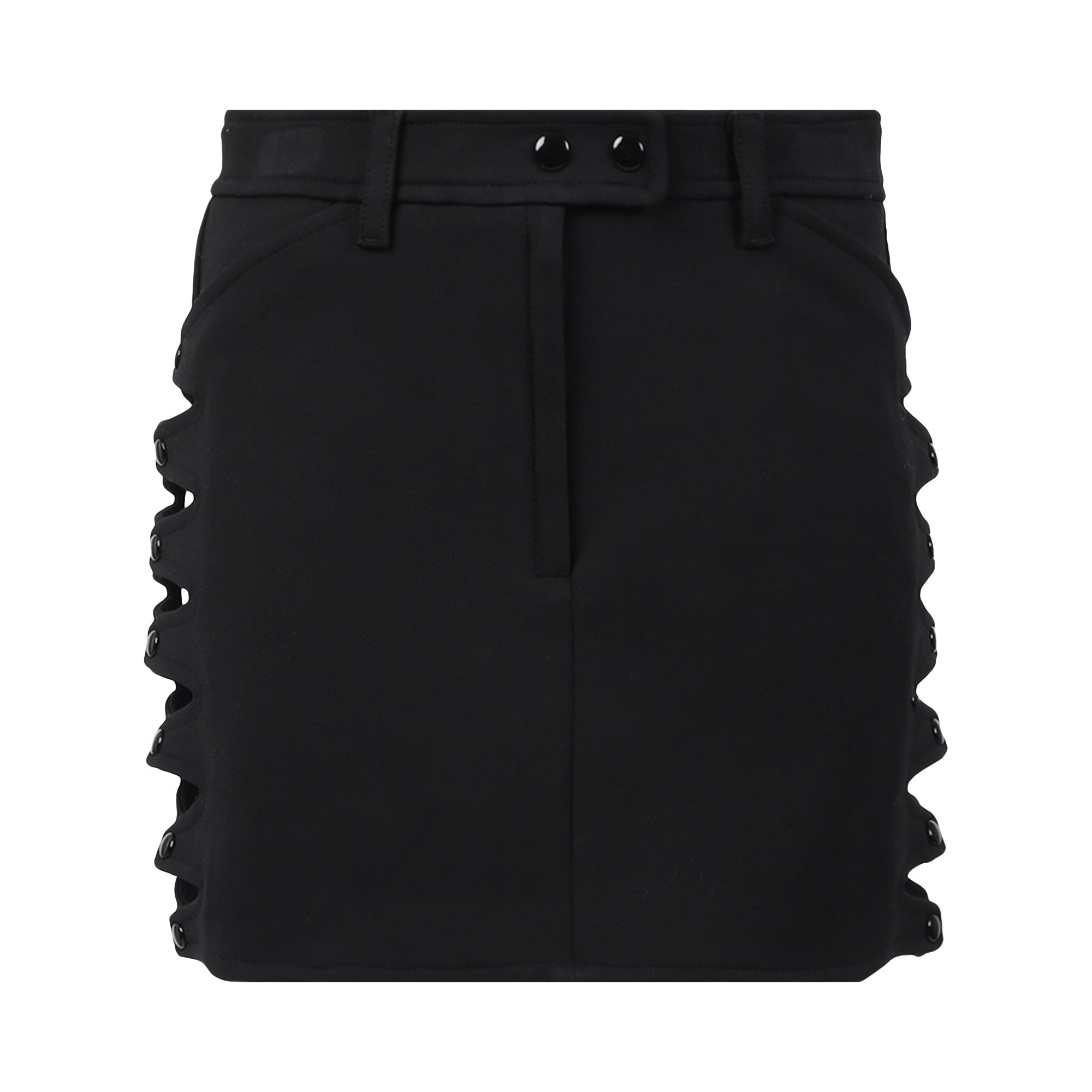 Pre-owned Courrèges Stretch Crepe V Cut Out Skirt 'black' | Women's Size 38