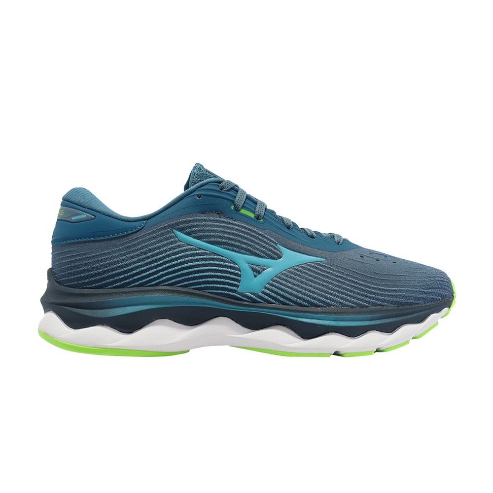 Pre-owned Mizuno Wave Sky 5 'peacock Gecko Green' In Blue