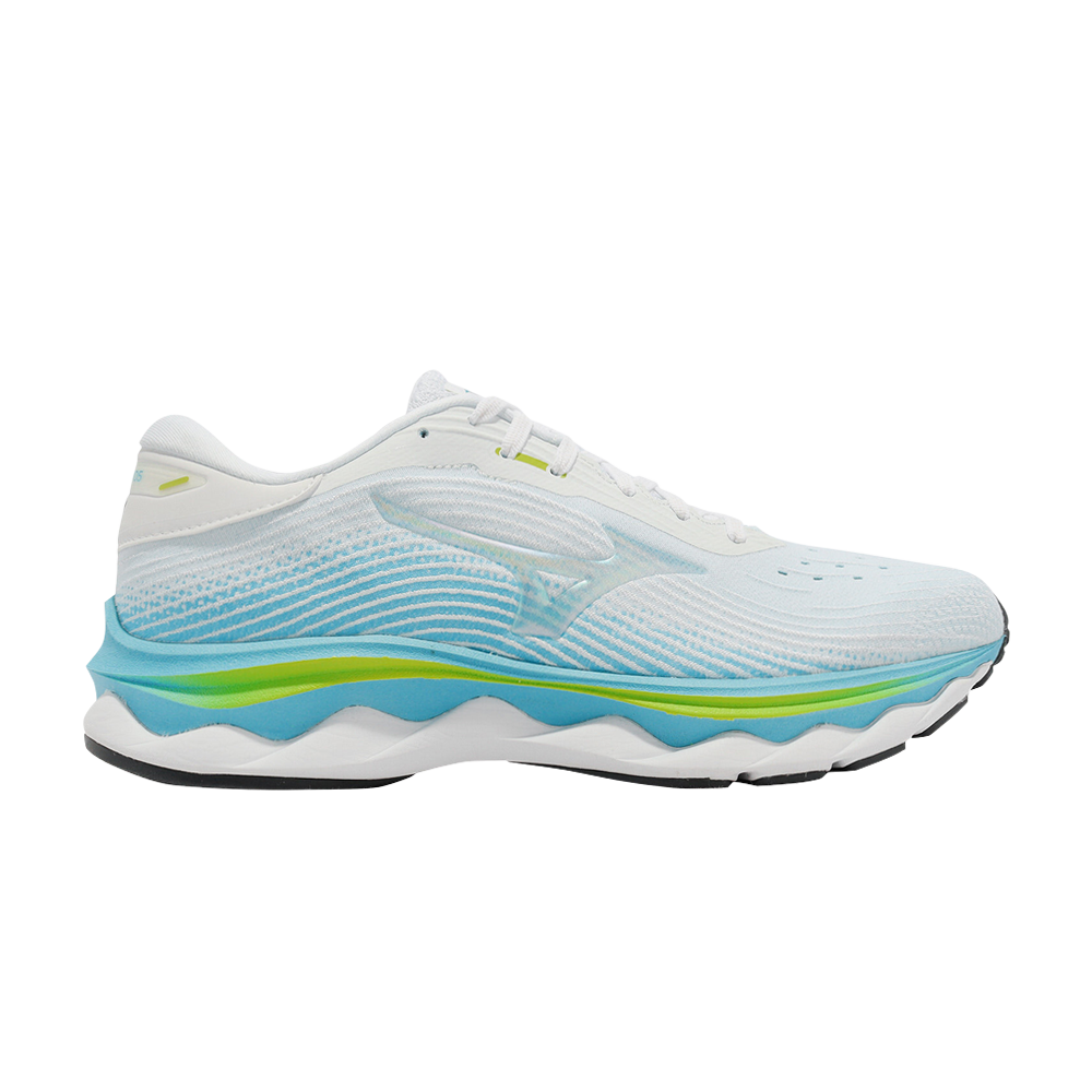 Pre-owned Mizuno Wmns Wave Sky 5 'white Blue Curacao'