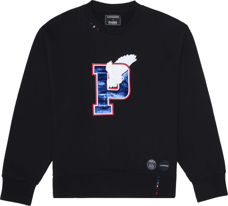 Paris Saint-Germain Letterman Crewneck Sweater 'Black'