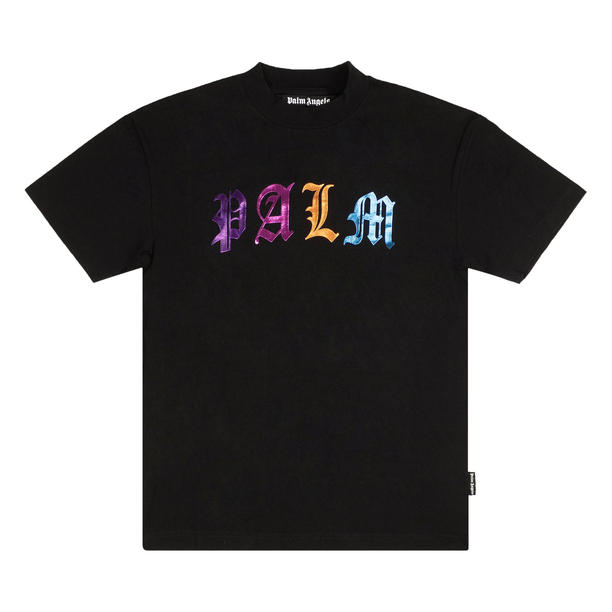 PALM ANGELS PALM ANGELS GOTHIC LOGO TEE 'BLACK/MULTICOLOR'