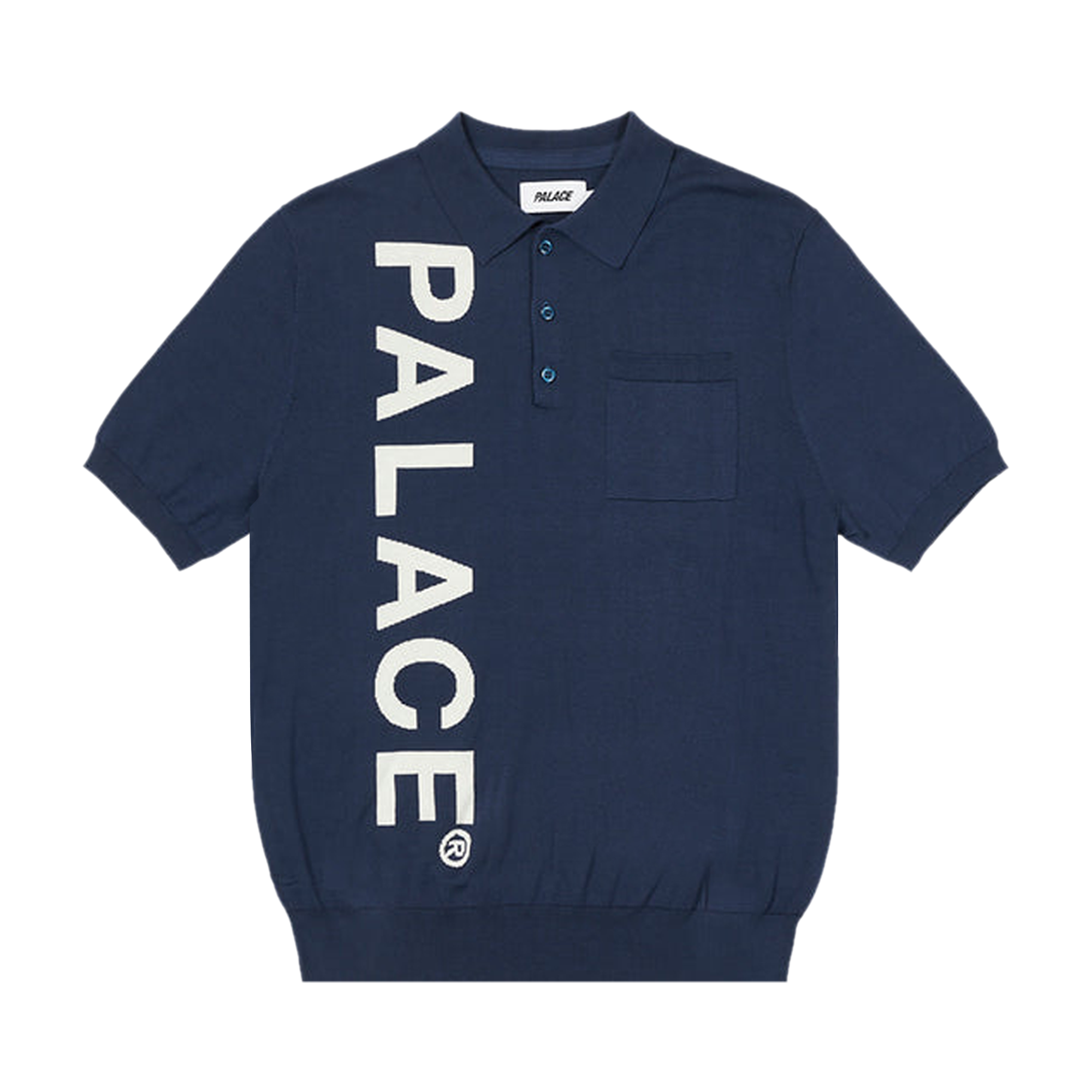 Pre-owned Palace Intarsia Font Polo 'navy' In Blue