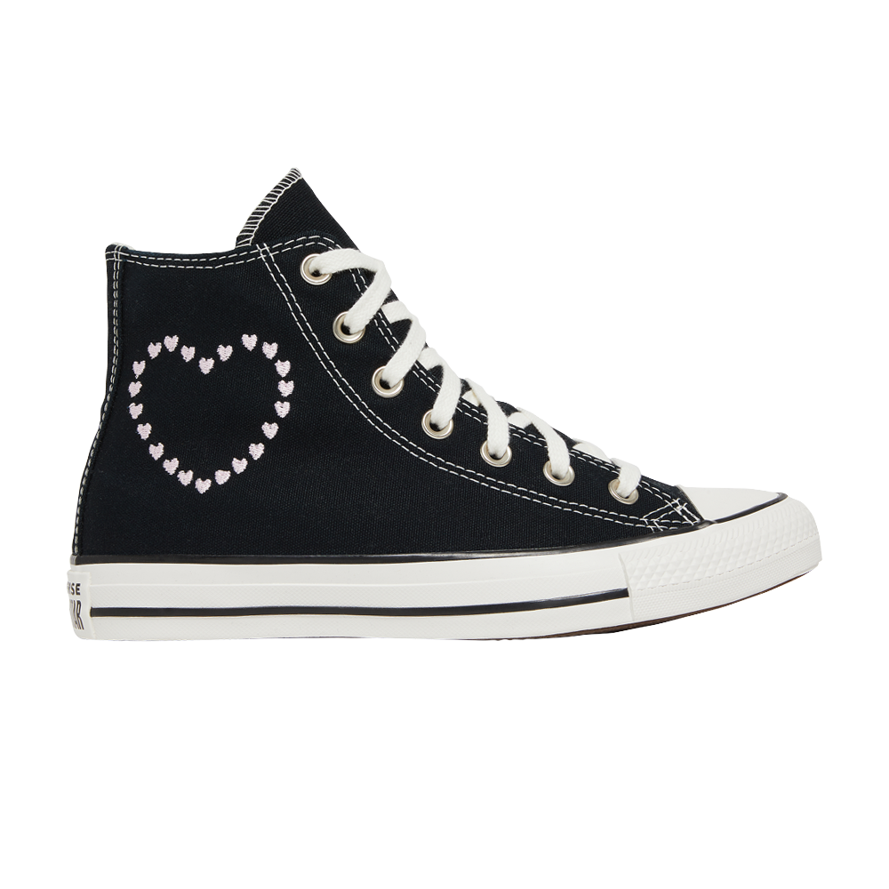 Pre-owned Converse Wmns Chuck Taylor All Star High 'embroidered Hearts - Black'