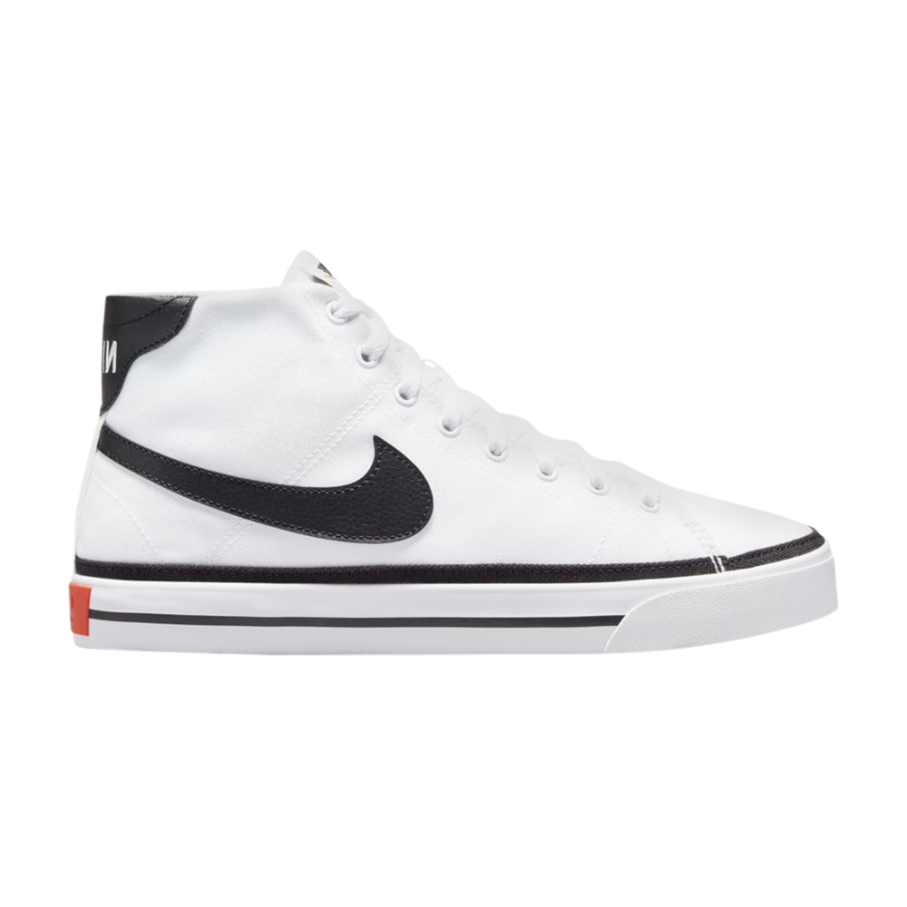 Pre-owned Nike Wmns Court Legacy Canvas Mid 'white Black'