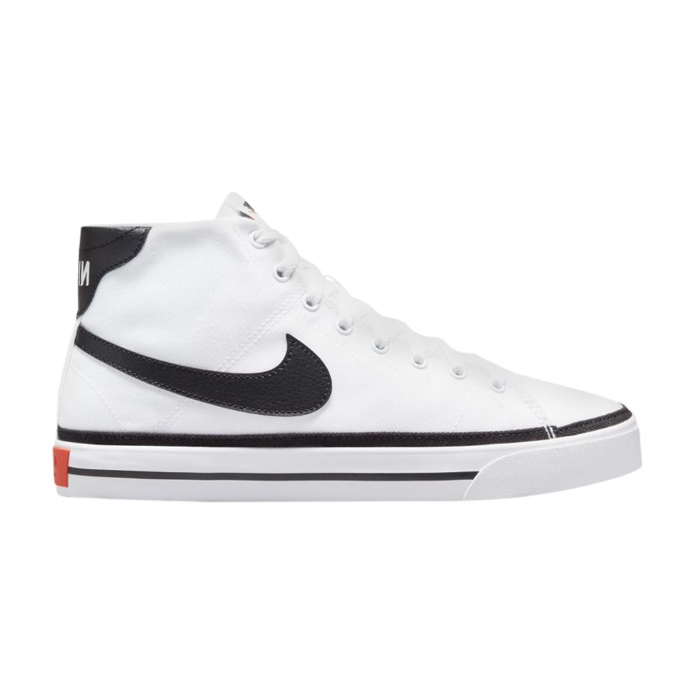 Pre-owned Nike Wmns Court Legacy Canvas Mid 'white Black'