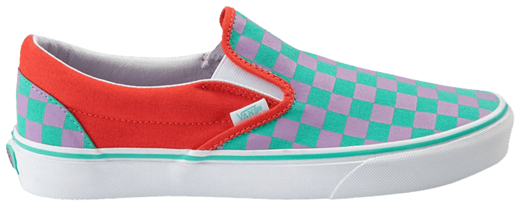 Vans Classic Slip On Crazy Check   Cherry Tomato Orchid