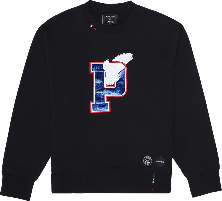 Paris Saint-Germain Letterman Crewneck Sweater 'Black'