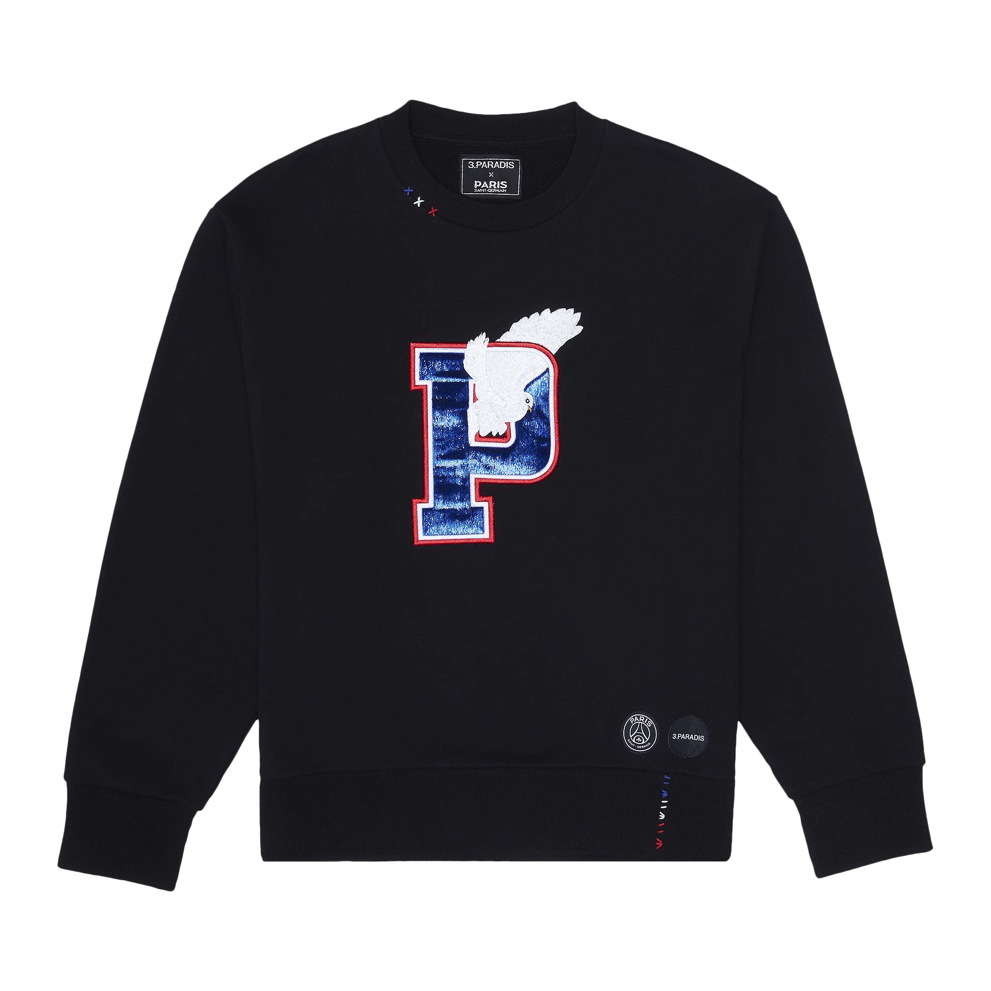 Paris Saint-Germain x 3.PARADIS Letterman Crewneck Sweater 'Black' | Men's Size XL