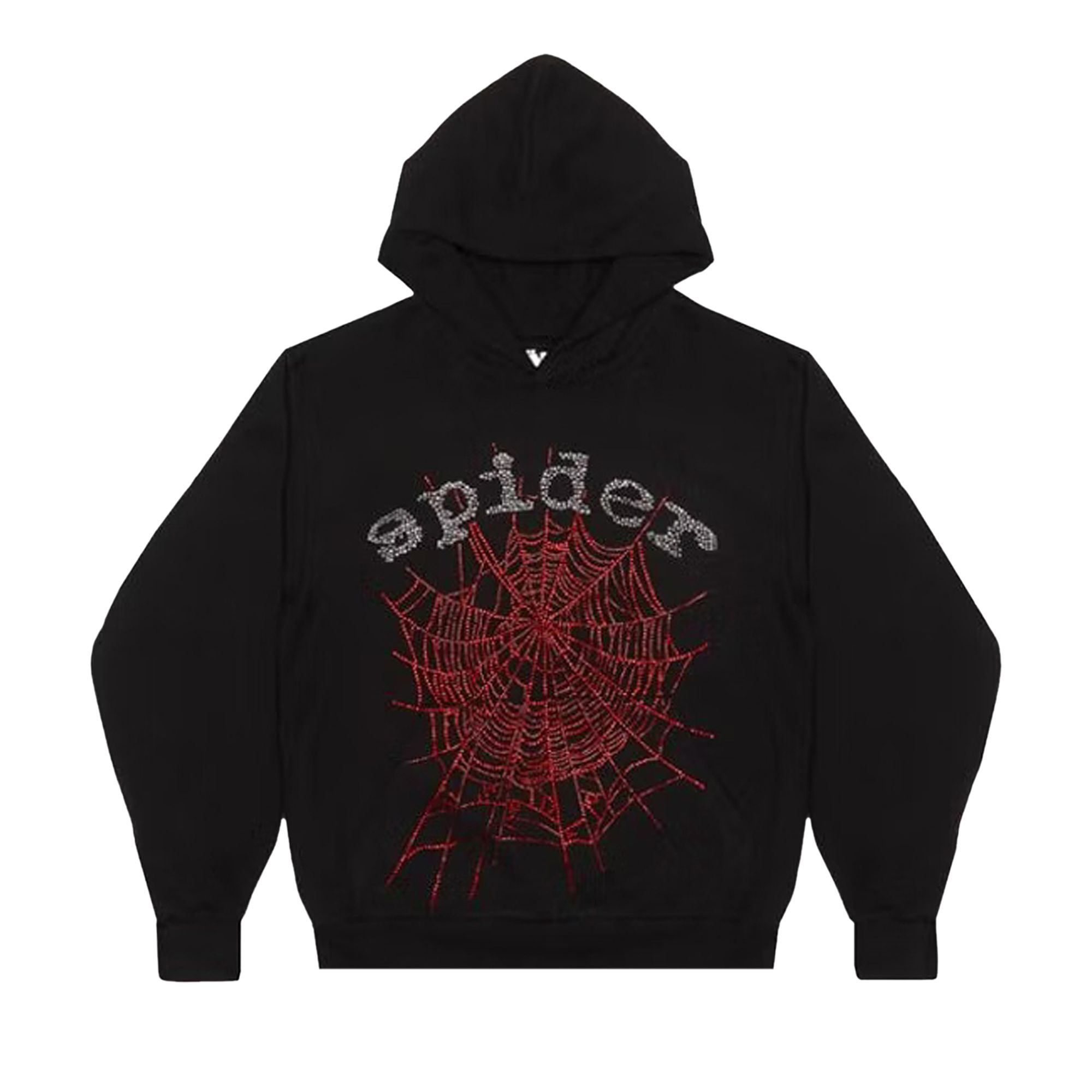 Sp5der OG Rhinestone Hoodie 'Black' | Men's Size XL