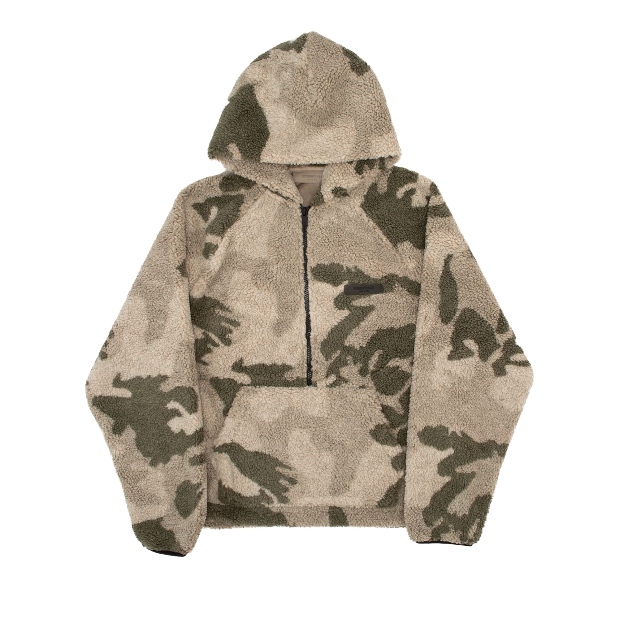 Fear of God Essentials Polar Fleece Half Zip Hoodie 'Camo' | Multi-Color | Men's Size L