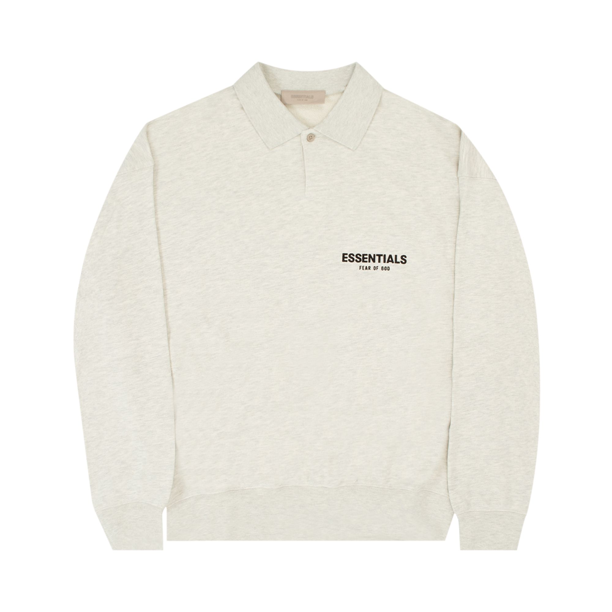 Fear of God Essentials Long-Sleeve Polo 'Light Oatmeal' | Grey | Men's Size 2XL
