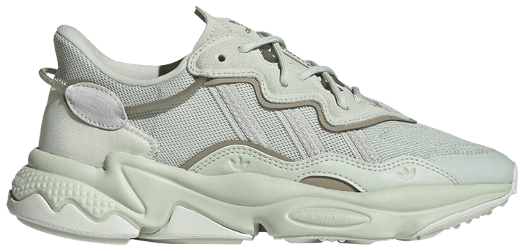 Size 5.0 Wmns Ozweego Linen Green Feather Grey