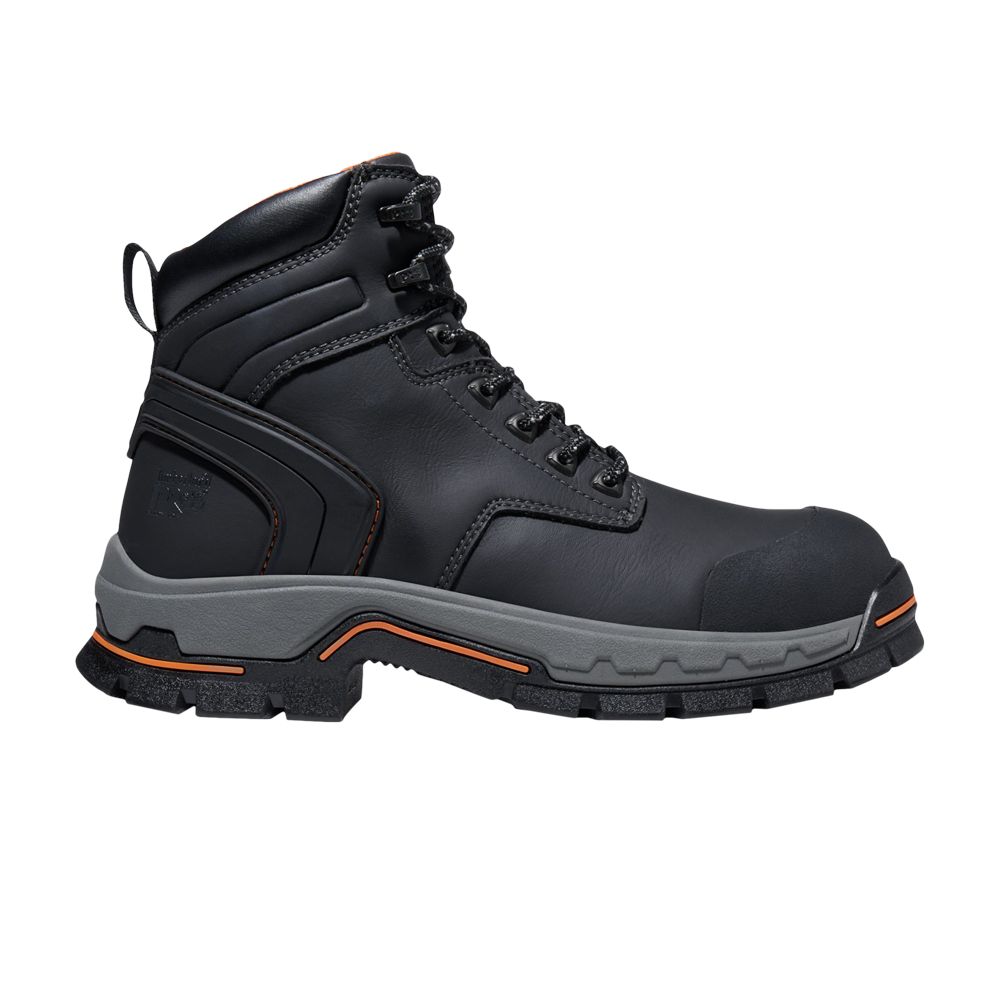 Pre-owned Timberland Stockdale 6 Inch Alloy Toe Work Boot 'black' | Men's Size 7